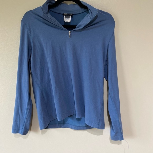 Lands’ End Quarter Zip Pull Over Blue - Picture 3 of 7